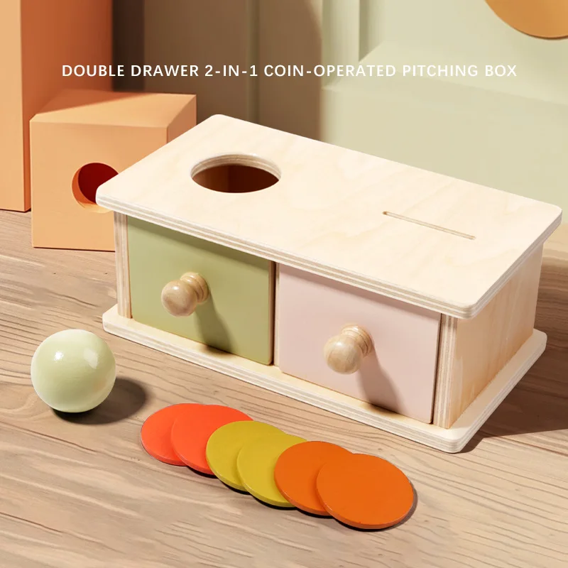 Colorful Wooden Throwing Coin Drawer Box Drum Training - Image 9