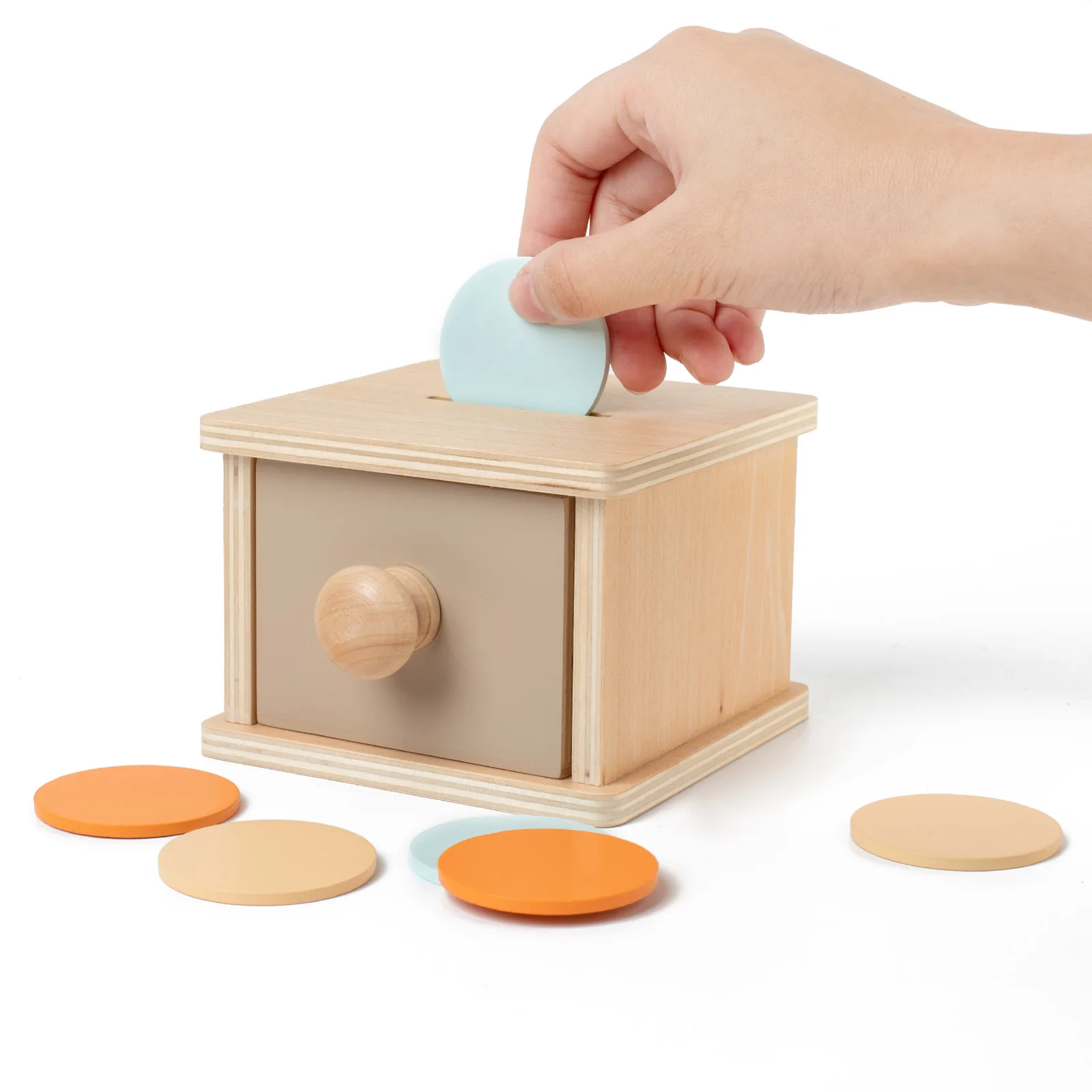 Colorful Wooden Throwing Coin Drawer Box Drum Training - Image 3