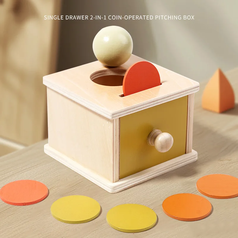 Colorful Wooden Throwing Coin Drawer Box Drum Training - Image 10