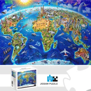 World Landmarks Map Jigsaw Puzzles